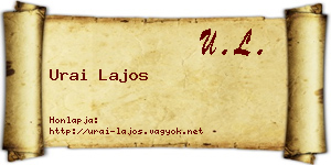 Urai Lajos névjegykártya